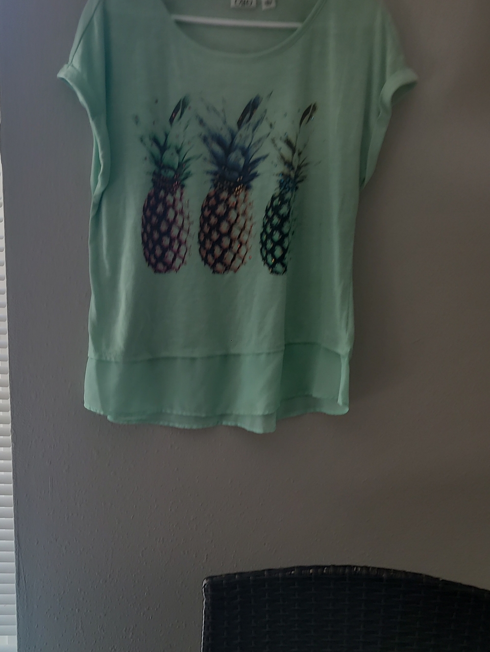 Cato Mint Short Sleeve Top with Pineapple Trio